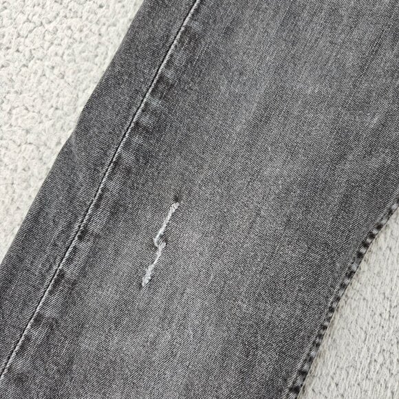 Levis Jeans Mens 29x30 Black 505 Straight Leg Distressed Denim Classic - Picture 5 of 16